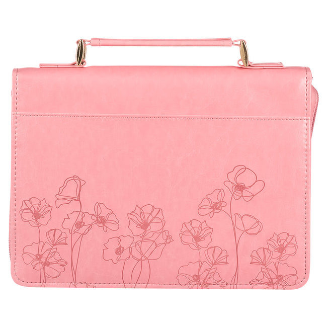 Pastel Meadow Pink Watercolor Faux Leather Bible Cover