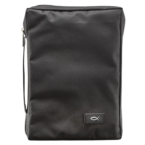 Bible Cover - M Black Super Value Durable Polyester