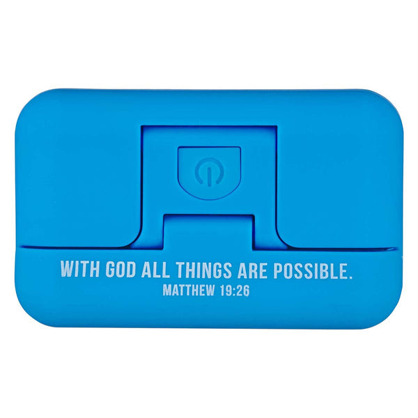 Book Light Adjustable Clip-on - With God All Things (Blue)