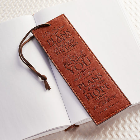 Plans to Prosper You Teal Faux Leather Bookmark – Jeremiah 29:11