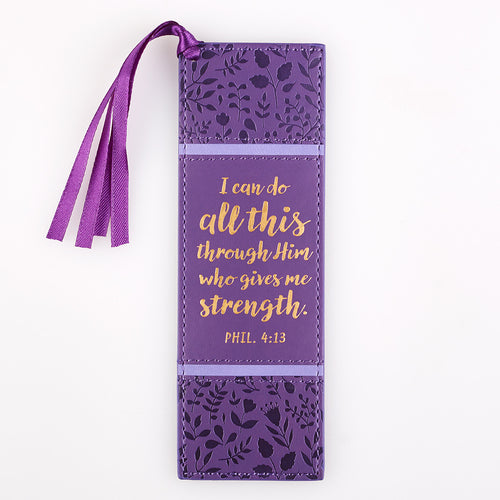 LuxLeather Pagemarker - I Can Do All This Purple Philippians 4:13