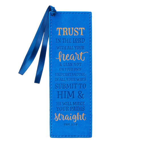 LuxLeather Pagemarker - Trust In The LORD Blue Proverbs 3:5-6