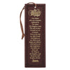 The LORD's Prayer Walnut Brown Faux Leather Bookmark - Matthew 6:9-13