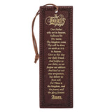 The LORD's Prayer Walnut Brown Faux Leather Bookmark - Matthew 6:9-13