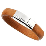 Leather Wrist Band – Righteous Man Proverbs 20:7