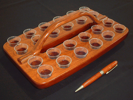 Round Wooden Communion Tray-34 Holes (Bread Space)