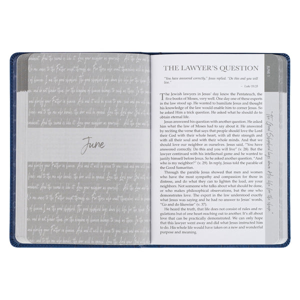 Words of Jesus for Daily Living Blue Faux Leather Devotional