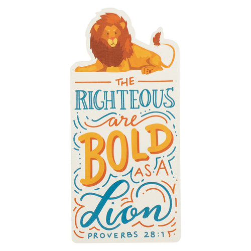 The Righteous Are Bold Lion Premium Cardstock Bookmark - Proverbs 28:1