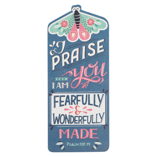 Fearfully and Wonderfully Made Butterfly Premium Cardstock Bookmark - Psalm 139:14