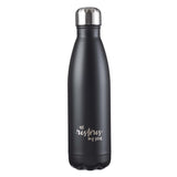 Stainless Steel Water Bottle - He Restores My Soul Black Psalm 23:3