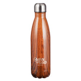 Man of God Wood Design Stainless Steel Water Bottle - 1 Timothy 6:11