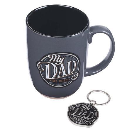 Ceramic Mug & Keyring Boxed Gift Set -  The World's Best Dad Joshua 1:9