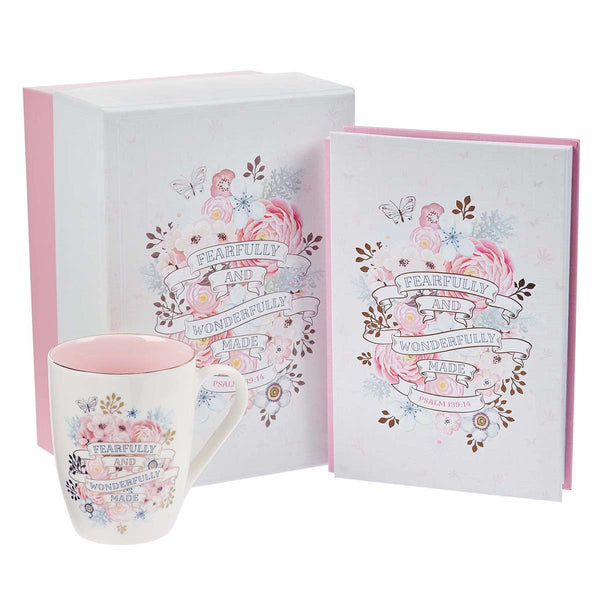 Journal and Mug Boxed Gift Set - Fearfully and Wonderfully M