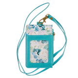 Be Still and Know Floral Teal Faux Leather ID Card Holder