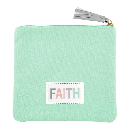 Be Still and Know Floral Teal Faux Leather ID Card Holder