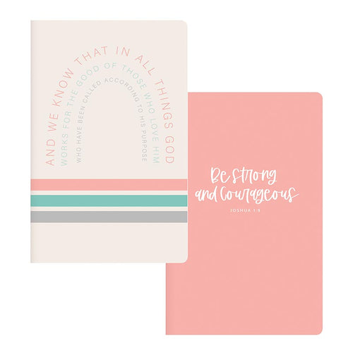 Notepad Set of 2 -  Strong & Courageous/Romans 8:28