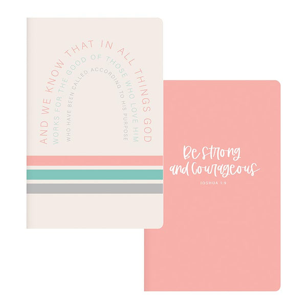 Notepad Set of 2 -  Strong & Courageous/Romans 8:28