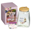 Me and My House Purple Floral Glass Gratitude Jar with Cards - Joshua 24:5