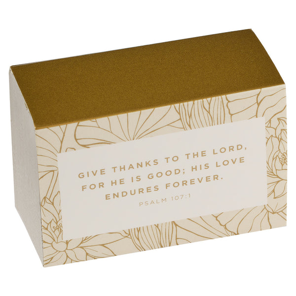 Grateful Gold and White Ceramic Gratitude Jar with Cards