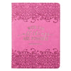 Handy-sized Journal - With God Everything Is Possible Pink