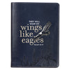 Wings Like Eagles Navy Blue Handy-sized Faux Leather Journal - Isaiah 40:31