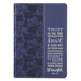 Navy Faux Leather Classic Journal - Trust in the Lord Proverbs 3:5-5