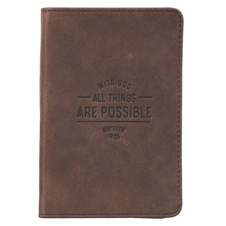Man Of God Large Wirebound Journal in Brown - 1 Timothy 6:11