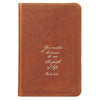 The Path of Life Saddle Tan Handy-sized Full Grain Leather Journal - Psalm 16:11