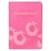 God Works For The Good Pink Sunflower Faux Leather Classic Journal with Zippered Closure - Romans 8:28