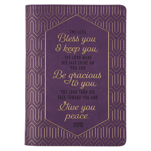 Bless You and Keep You Purple Faux Leather Journal - Numbers 6:24-26