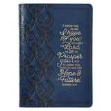 I Know The Plans Floral Trellis Blue Faux Leather Classic Journal- Jeremiah 29:11