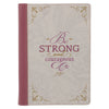 Strong and Courageous Topas Pink Faux Leather Journal with Zipper Closure - Joshua 1:9