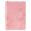 Mercy Blossom Pink Faux Leather Journal with Zipper Closure