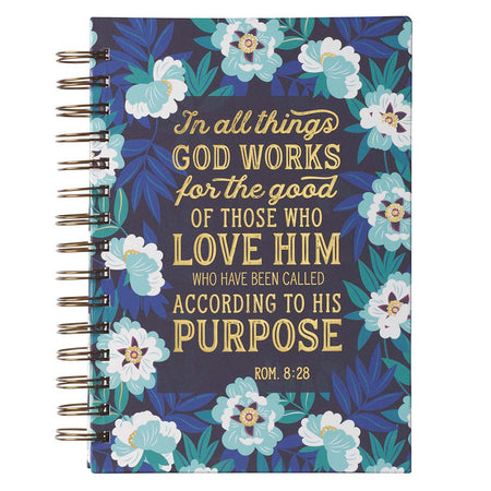 Be Strong and Courageous Large Wirebound Journal with Elastic Closure - Joshua 1:9
