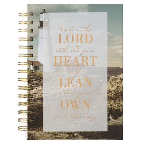 Trust In The LORD Lighthouse Large Wirebound Journal - Proverbs 3:5