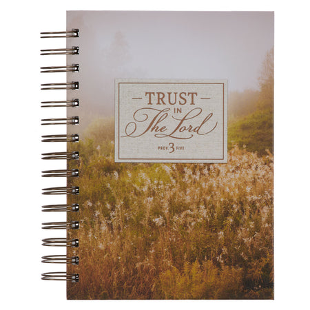 Trust in the LORD Golden Leaf Burgundy Faux Leather Handy-size Journal - Proverbs 3:5