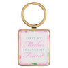 First My Mother Pink Peony Metal Key Ring