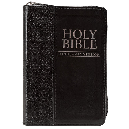 Antiqued Brown Faux Leather Large Print Thinline KJV Bible with Thumb Index
