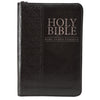 KJV King James Version Bible - Black Faux Leather Zippered Pocket Bible