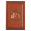 Tan Faux Leather Large Print Thinline KJV Bible with Thumb Index