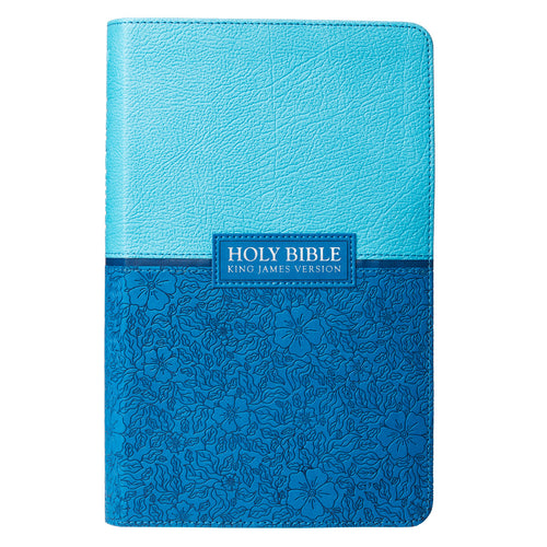 Blue Two-tone Faux Leather Giant Print King James Version Bible