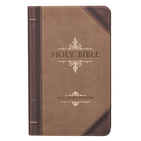 Brown and Pink Half-bound Faux Leather Giant Print King James Version Bible