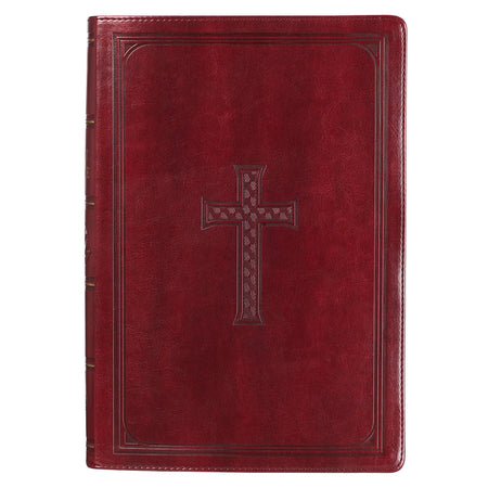 Brown Two-tone Quarter-bound Faux Leather Giant Print King James Version Bible