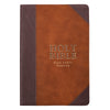 Brown Faux Leather Half-bound Large Print Thinline KJV Bible