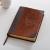 Brown Faux Leather Half-bound Large Print Thinline KJV Bible