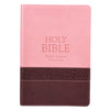 KJV Bible - Brown & Pink Large Print Faux Leather Thinline