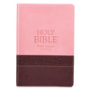 Brown & Pink Large Print Faux Leather Thinline King James Version Bible