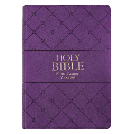 Pink and Toffee Brown Faux Leather Compact KJV Bible with Zippered Closure