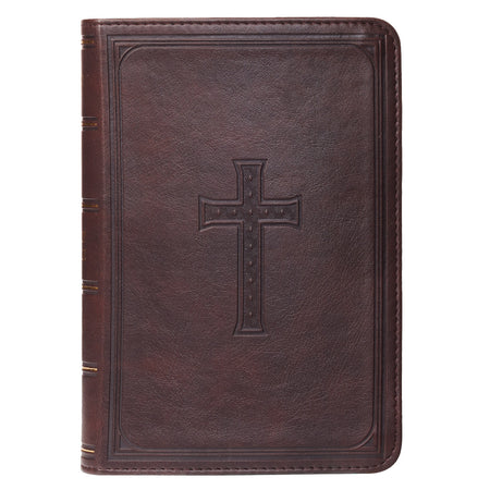 Purple and Brown Half-bound Faux Leather Large Print Thinline KJV Bible