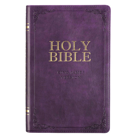 Black Faux Leather Large Print Thinline KJV Bible with Thumb Index and Zippered Closure